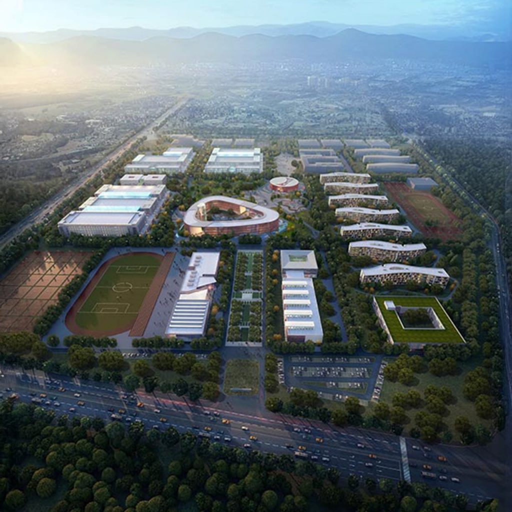 Jimo Training Center Centro de Formación, Enseñanza Profesional y Residencial para 10.000 alumnos. Jimo, Shandong, China